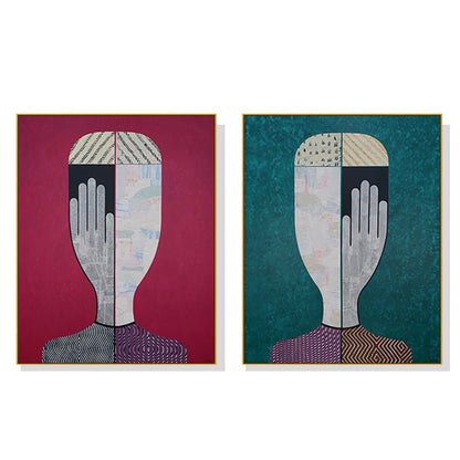 60cmx90cm Abstract Man And Woman 2 Sets Gold Frame Canvas Wall Art-Home &amp; Garden &gt; Wall Art-PEROZ Accessories