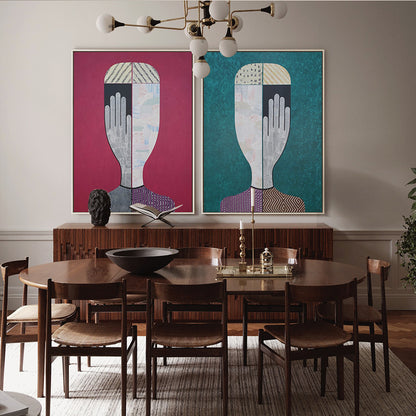 60cmx90cm Abstract Man And Woman 2 Sets Gold Frame Canvas Wall Art-Home &amp; Garden &gt; Wall Art-PEROZ Accessories