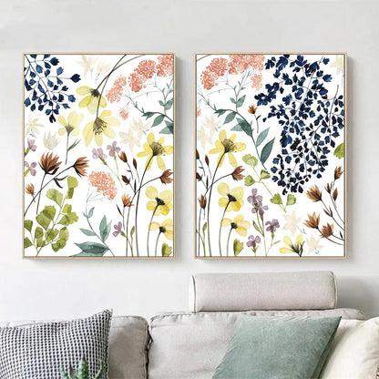 70cmx100cm Flower Composition 2 Sets Gold Frame Canvas Wall Art-Home &amp; Garden &gt; Wall Art-PEROZ Accessories