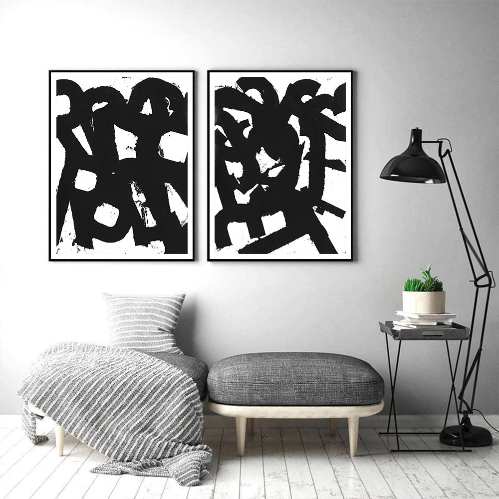 70cmx100cm Rock N Roll 2 Sets Black Frame Canvas Wall Art-Home &amp; Garden &gt; Wall Art-PEROZ Accessories