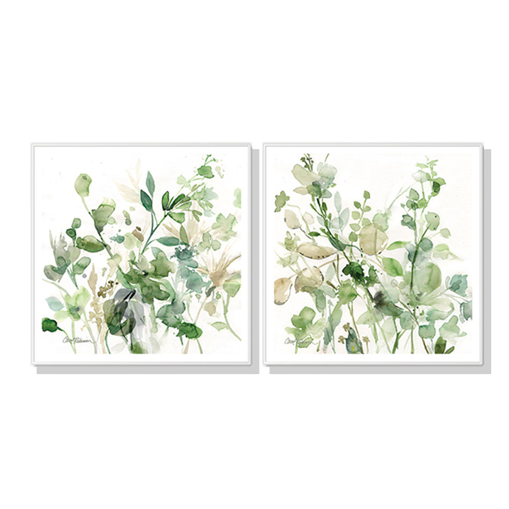 50cmx50cm Sage Garden By Carol Robinson 2 Sets White Frame Canvas Wall Art-Home &amp; Garden &gt; Wall Art-PEROZ Accessories