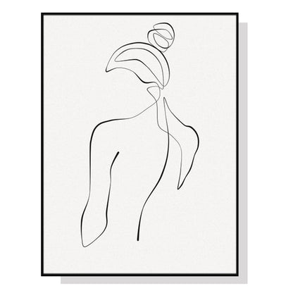 50cmx70cm Woman Back Line Art Black Frame Canvas Wall Art-Home &amp; Garden &gt; Wall Art-PEROZ Accessories