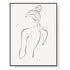 50cmx70cm Woman Back Line Art Black Frame Canvas Wall Art-Home & Garden > Wall Art-PEROZ Accessories