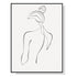70cmx100cm Woman Back Line Art Black Frame Canvas Wall Art-Home & Garden > Wall Art-PEROZ Accessories