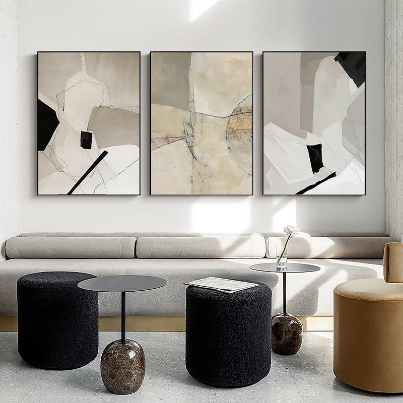 40cmx60cm Modern Abstract 3 Sets Black Frame Canvas Wall Art-Home &amp; Garden &gt; Wall Art-PEROZ Accessories