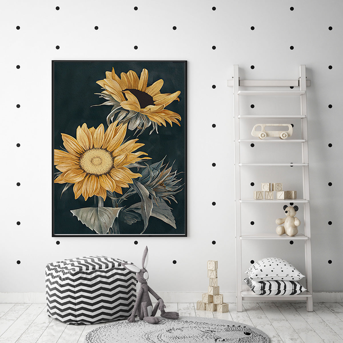 60cmx90cm Sunflowers Black Frame Canvas Wall Art-Home &amp; Garden &gt; Wall Art-PEROZ Accessories