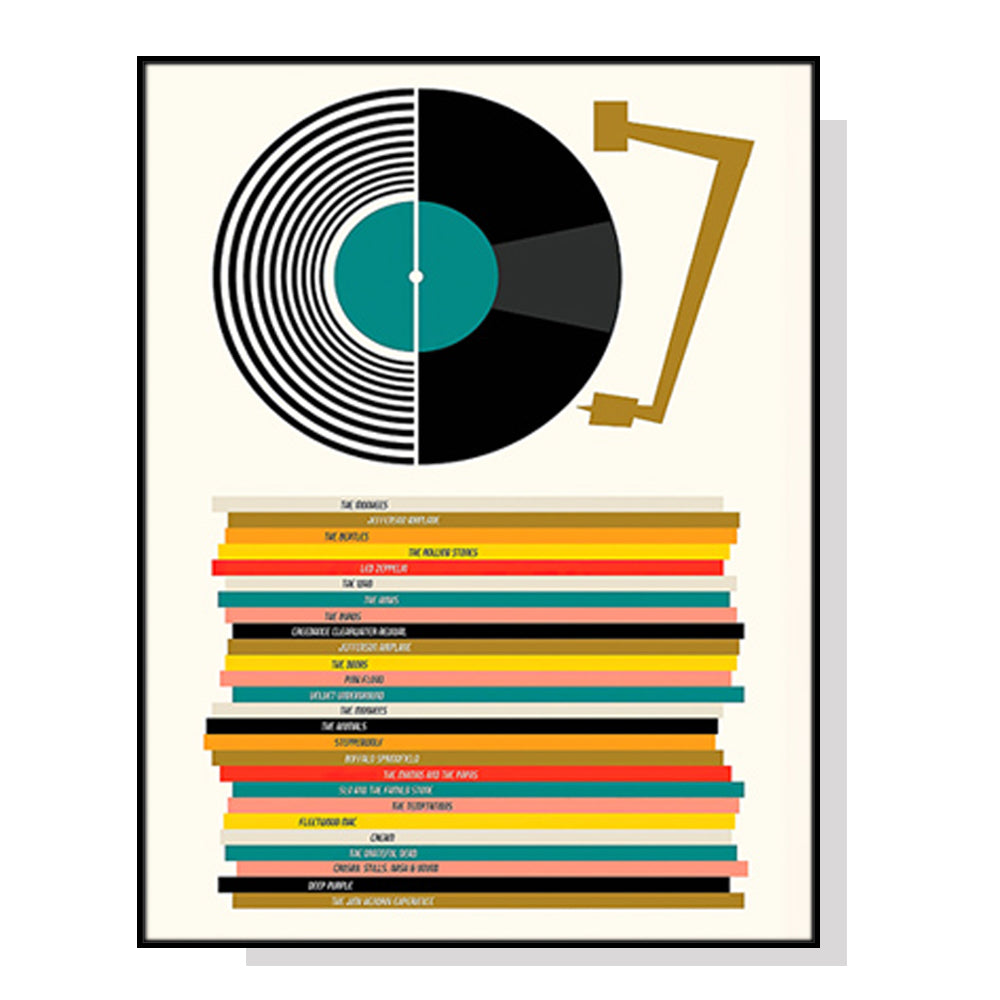 50cmx70cm Music Black Frame Canvas Wall Art-Home &amp; Garden &gt; Wall Art-PEROZ Accessories