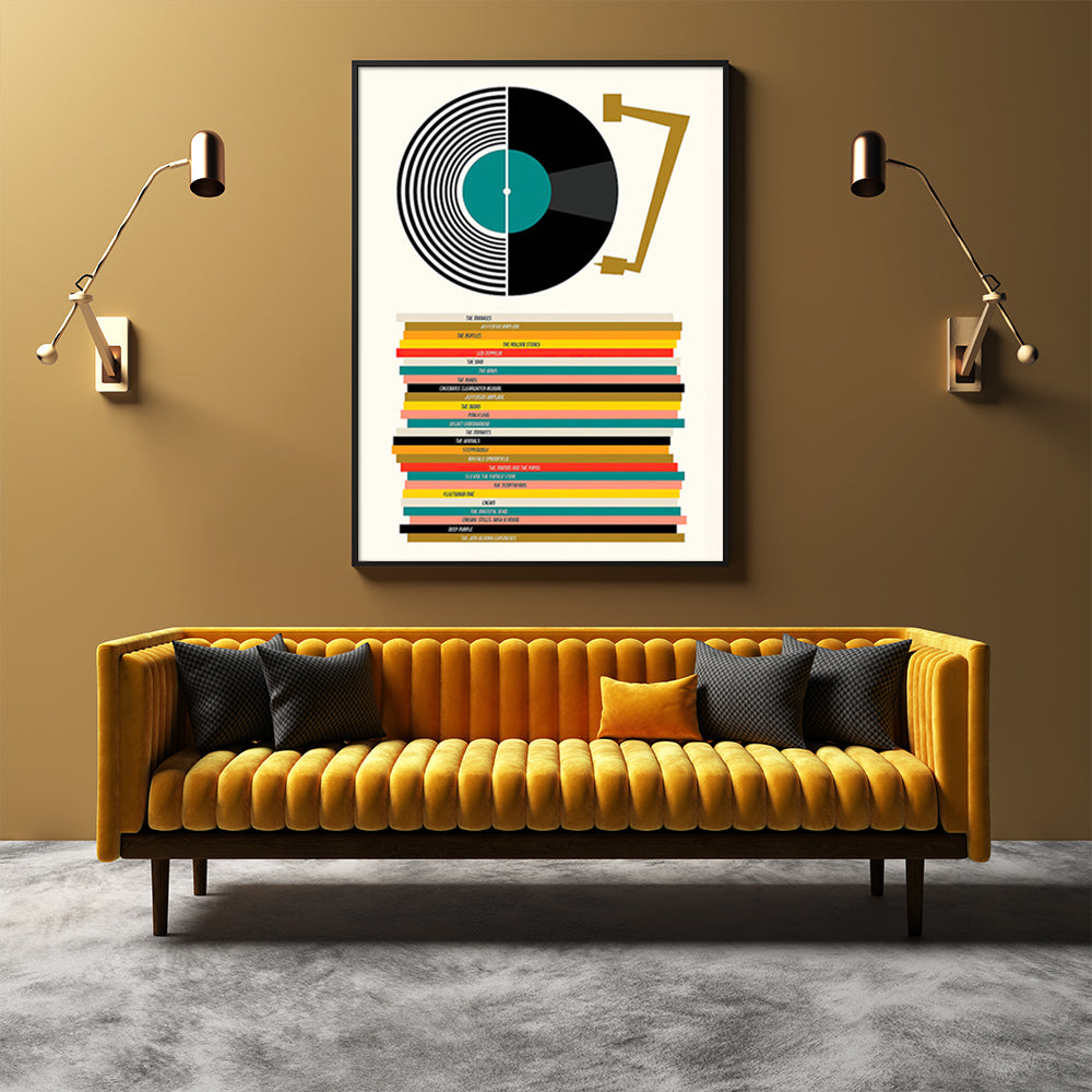 50cmx70cm Music Black Frame Canvas Wall Art-Home &amp; Garden &gt; Wall Art-PEROZ Accessories