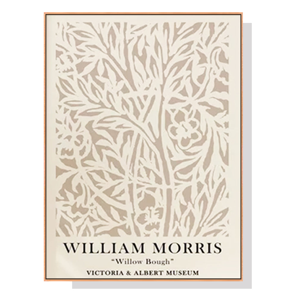 50cmx70cm William Morris Neutral Wood Frame Canvas Wall Art-Home &amp; Garden &gt; Wall Art-PEROZ Accessories