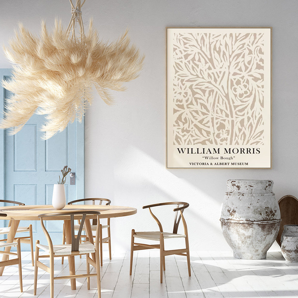 50cmx70cm William Morris Neutral Wood Frame Canvas Wall Art-Home &amp; Garden &gt; Wall Art-PEROZ Accessories