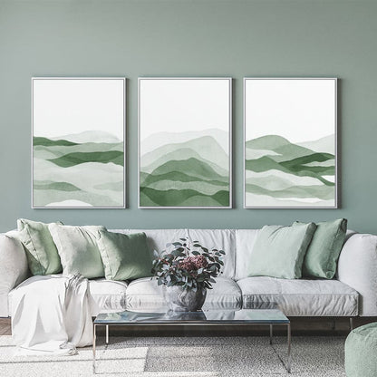 60cmx90cm Sage Green 3 Sets White Frame Canvas Wall Art-Home &amp; Garden &gt; Wall Art-PEROZ Accessories