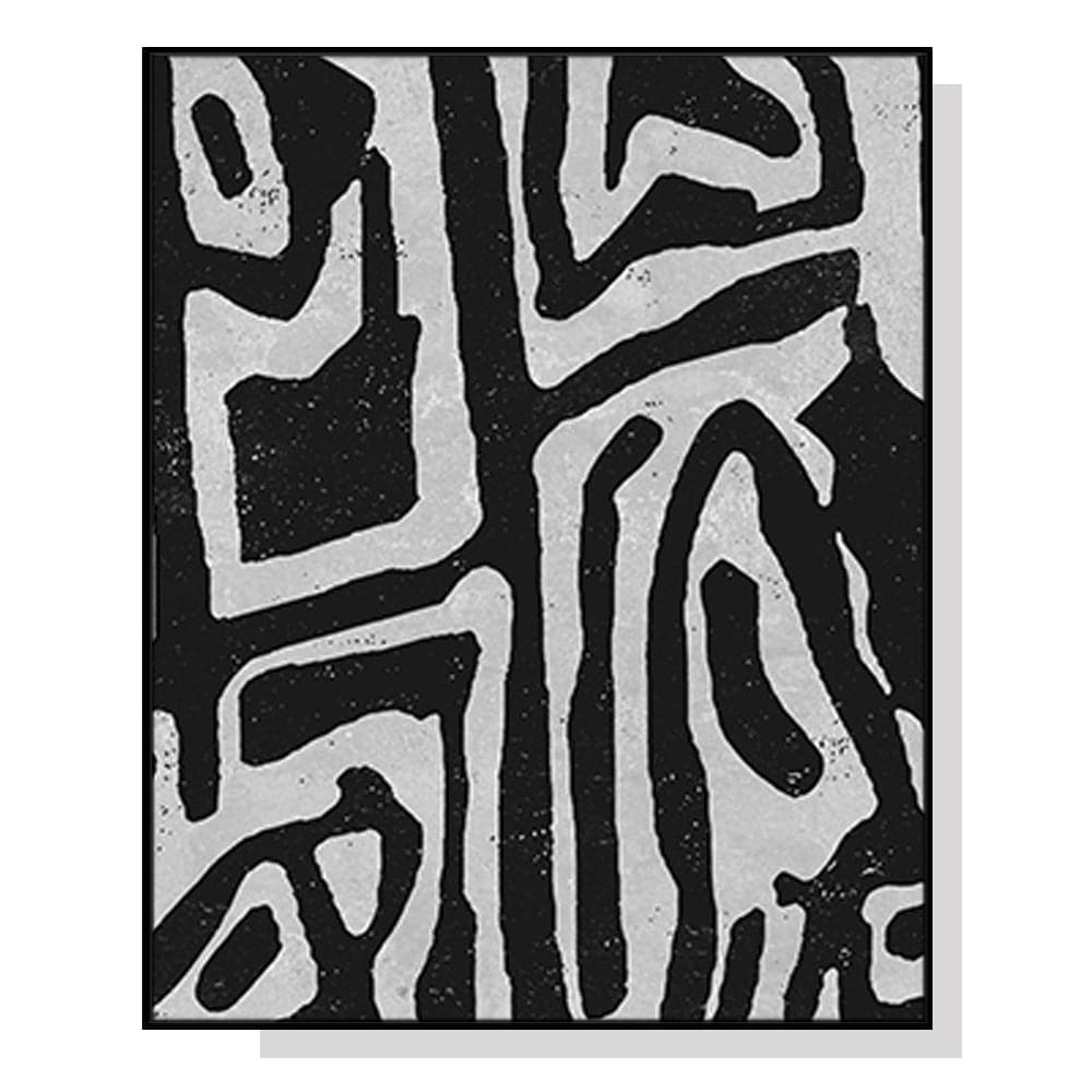 50cmx70cm Abstract Black Artwork Black Frame Canvas Wall Art-Home &amp; Garden &gt; Wall Art-PEROZ Accessories