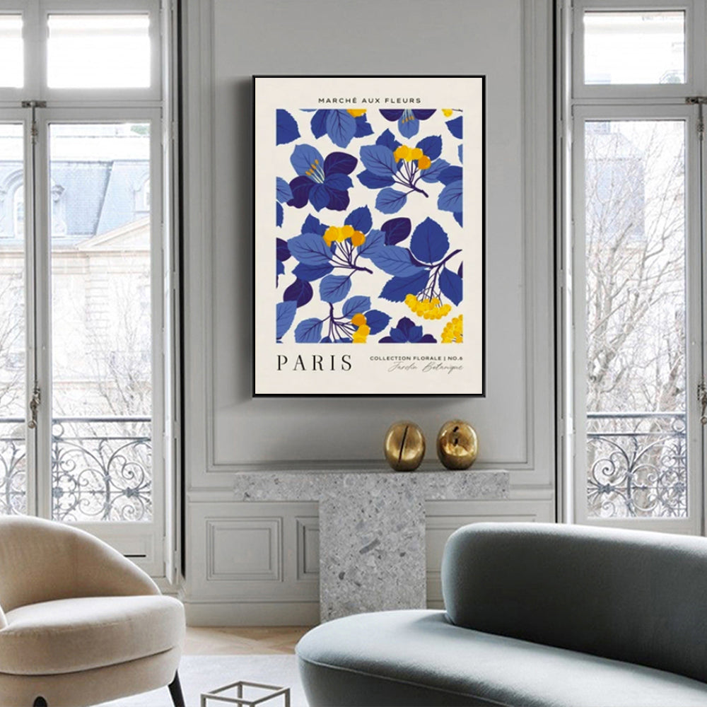 70cmx100cm Paris Flower Market Black Frame Canvas Wall Art-Home &amp; Garden &gt; Wall Art-PEROZ Accessories