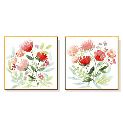 70cmx70cmFlorals 2 Sets Gold Frame Canvas Wall Art-Home &amp; Garden &gt; Wall Art-PEROZ Accessories