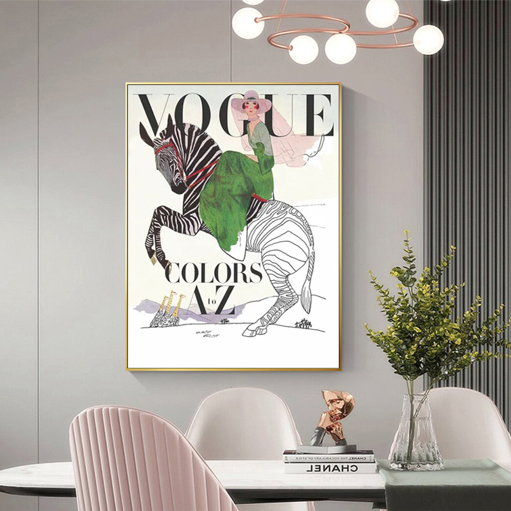 50cmx70cm Vogue Lady Gold Frame Canvas Wall Art-Home &amp; Garden &gt; Wall Art-PEROZ Accessories