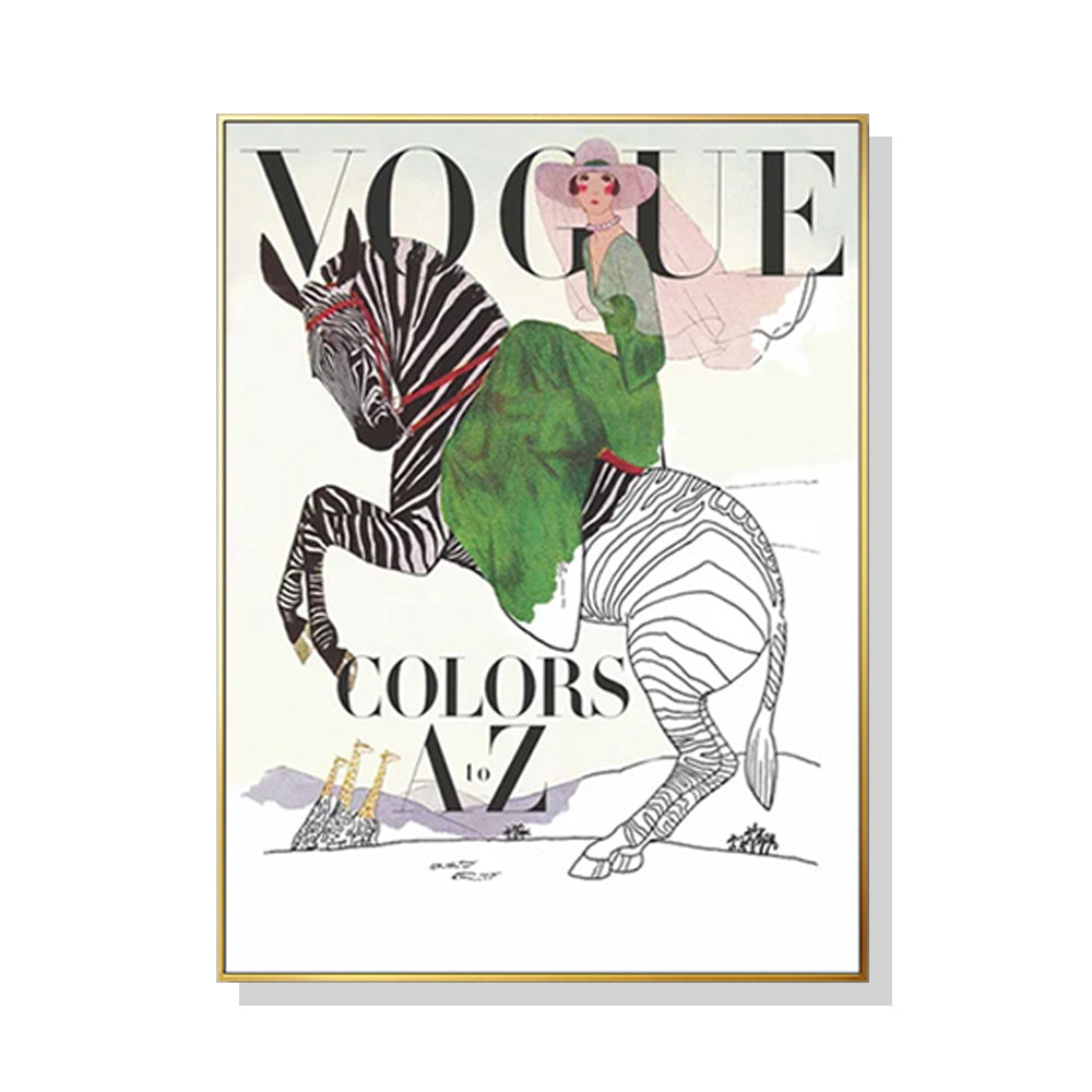 70cmx100cm Vogue Lady Gold Frame Canvas Wall Art-Home &amp; Garden &gt; Wall Art-PEROZ Accessories