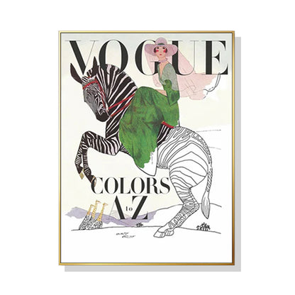 70cmx100cm Vogue Lady Gold Frame Canvas Wall Art-Home &amp; Garden &gt; Wall Art-PEROZ Accessories