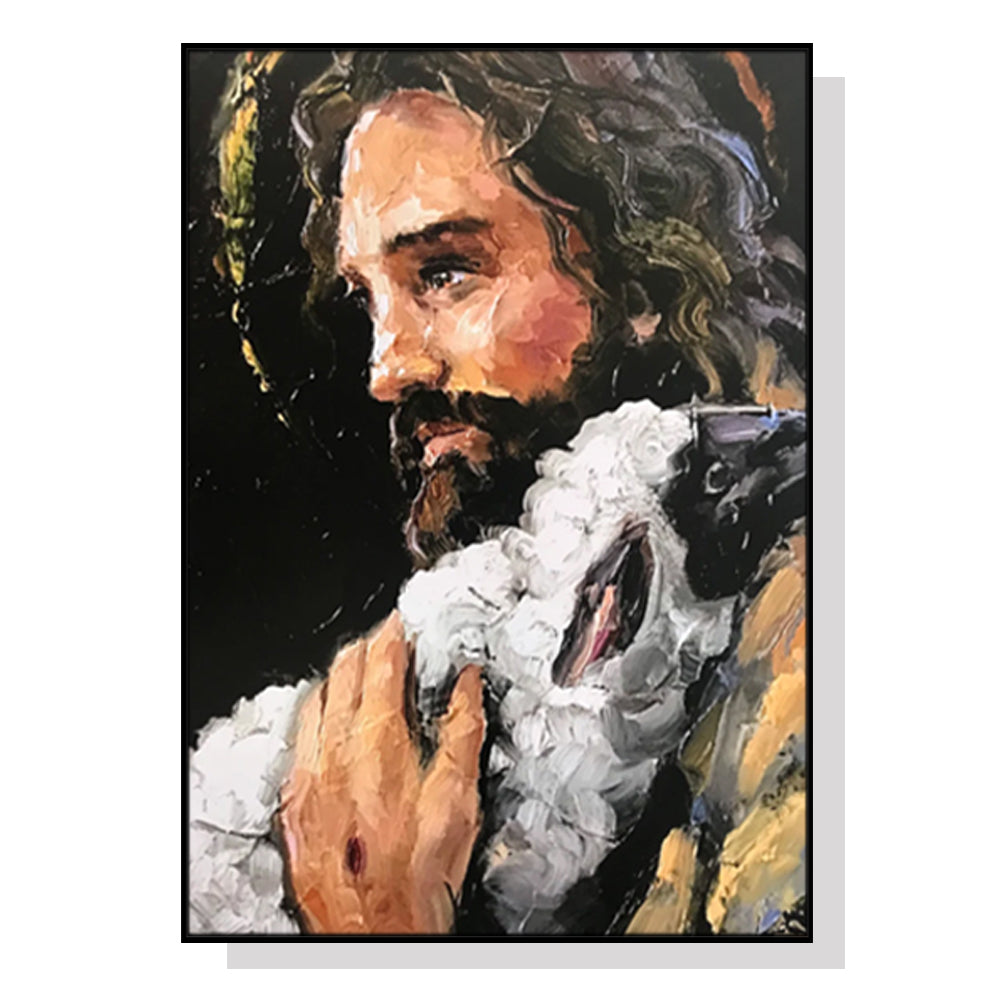 70cmx100cm Back In His Arms Black Frame Canvas Wall Art-Home &amp; Garden &gt; Wall Art-PEROZ Accessories