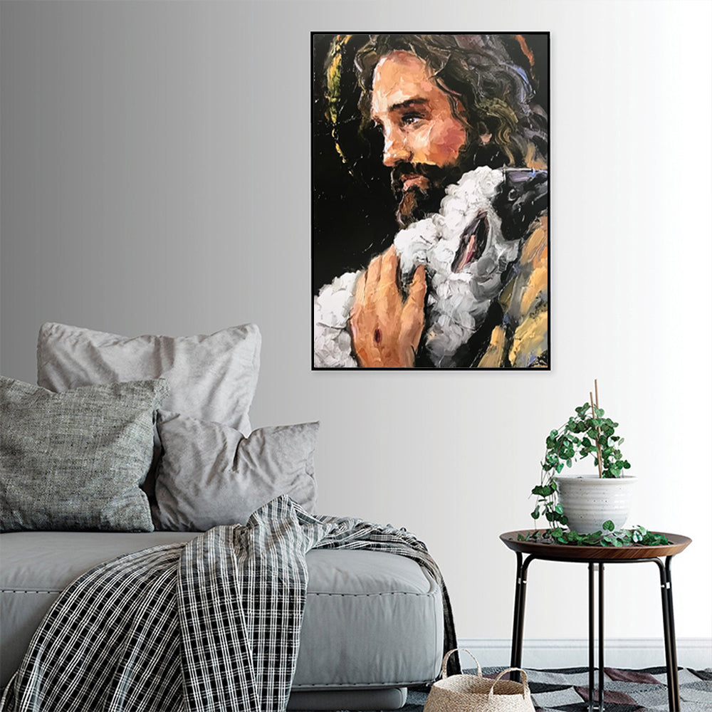 70cmx100cm Back In His Arms Black Frame Canvas Wall Art-Home &amp; Garden &gt; Wall Art-PEROZ Accessories