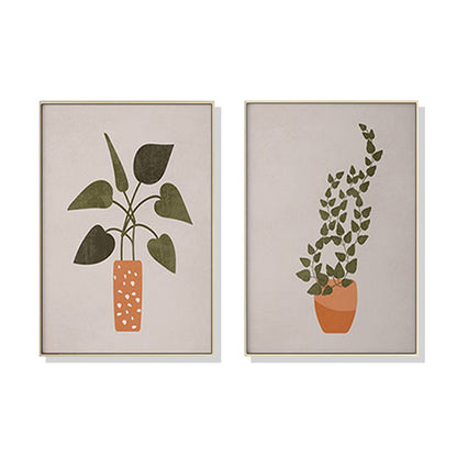 60cmx90cm Boho Botanical Art 2 Sets Gold Frame Canvas Wall Art-Home &amp; Garden &gt; Wall Art-PEROZ Accessories