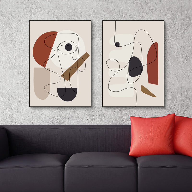 60cmx90cm Abstract Line Art By Picasso 3 Sets Black Frame Canvas Wall Art-Home &amp; Garden &gt; Wall Art-PEROZ Accessories