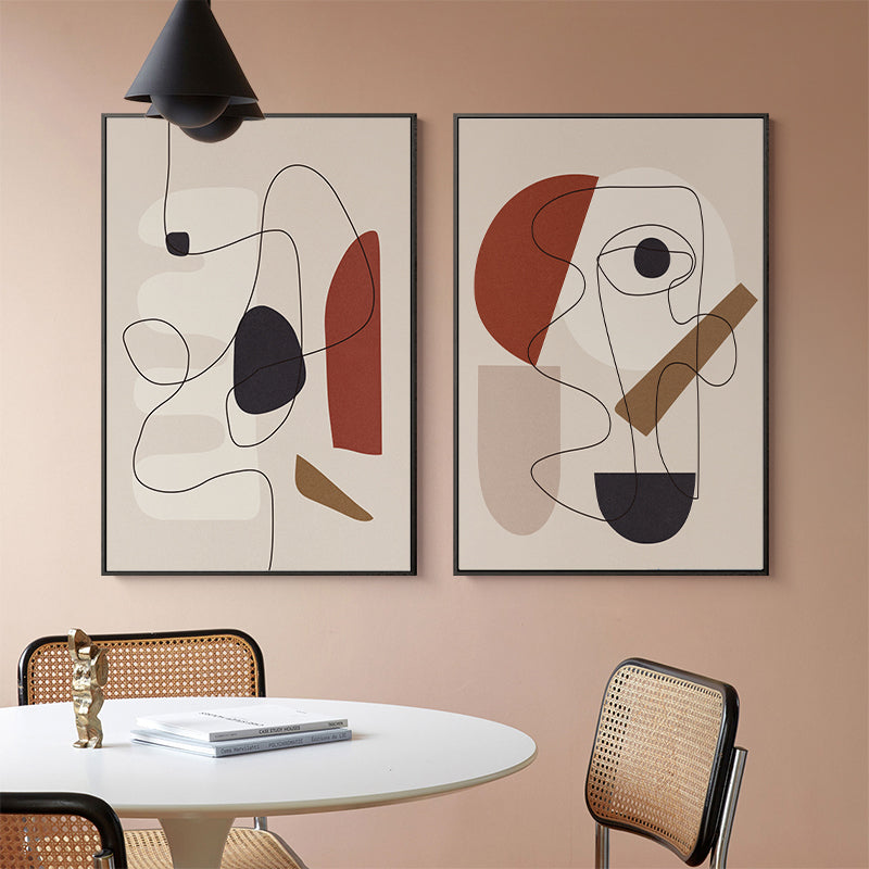 60cmx90cm Abstract Line Art By Picasso 3 Sets Black Frame Canvas Wall Art-Home &amp; Garden &gt; Wall Art-PEROZ Accessories