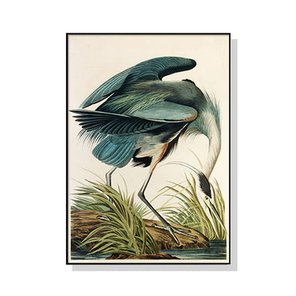 60cmx90cm Great Blue Heron By John James Audubon Black Frame Canvas Wall Art-Home &amp; Garden &gt; Wall Art-PEROZ Accessories