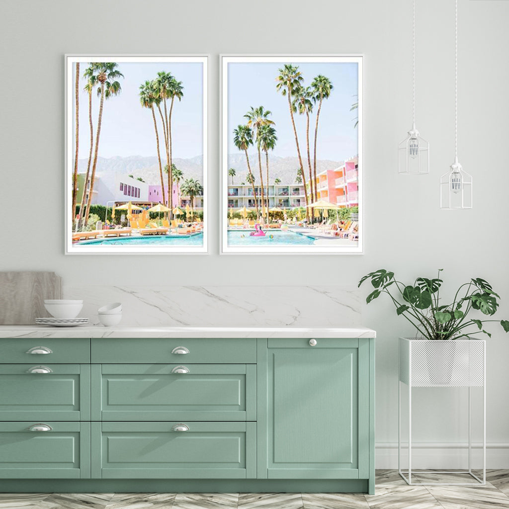 60cmx90cm Saguaro Hotel 2 Sets White Frame Canvas Wall Art-Home &amp; Garden &gt; Wall Art-PEROZ Accessories