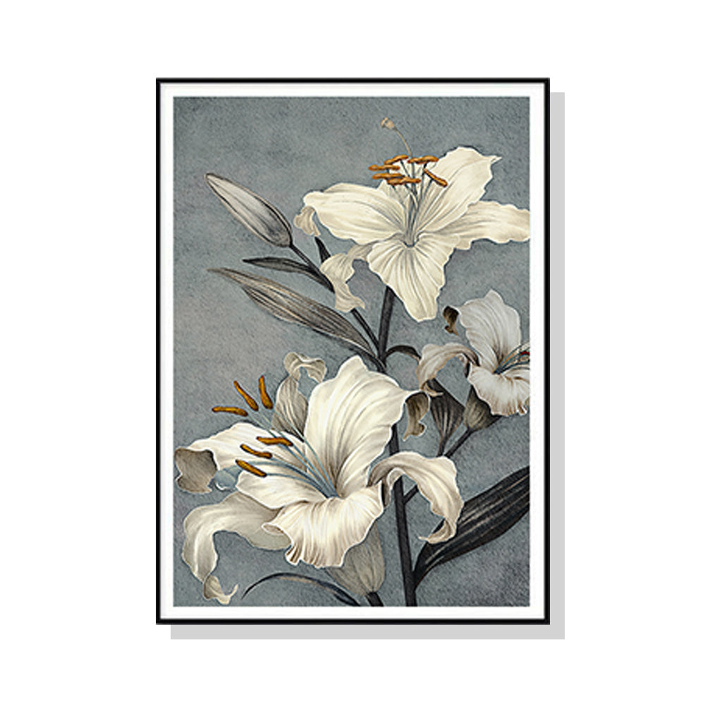 60cmx90cm Floral Lily II Black Frame Canvas Wall Art-Home &amp; Garden &gt; Wall Art-PEROZ Accessories