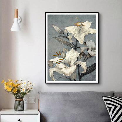 60cmx90cm Floral Lily II Black Frame Canvas Wall Art-Home &amp; Garden &gt; Wall Art-PEROZ Accessories