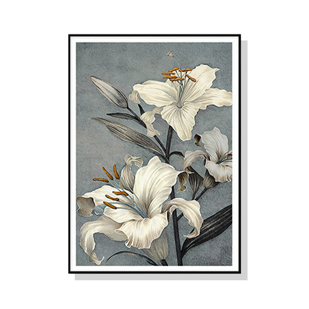 80cmx120cm Floral Lily II Black Frame Canvas Wall Art-Home &amp; Garden &gt; Wall Art-PEROZ Accessories