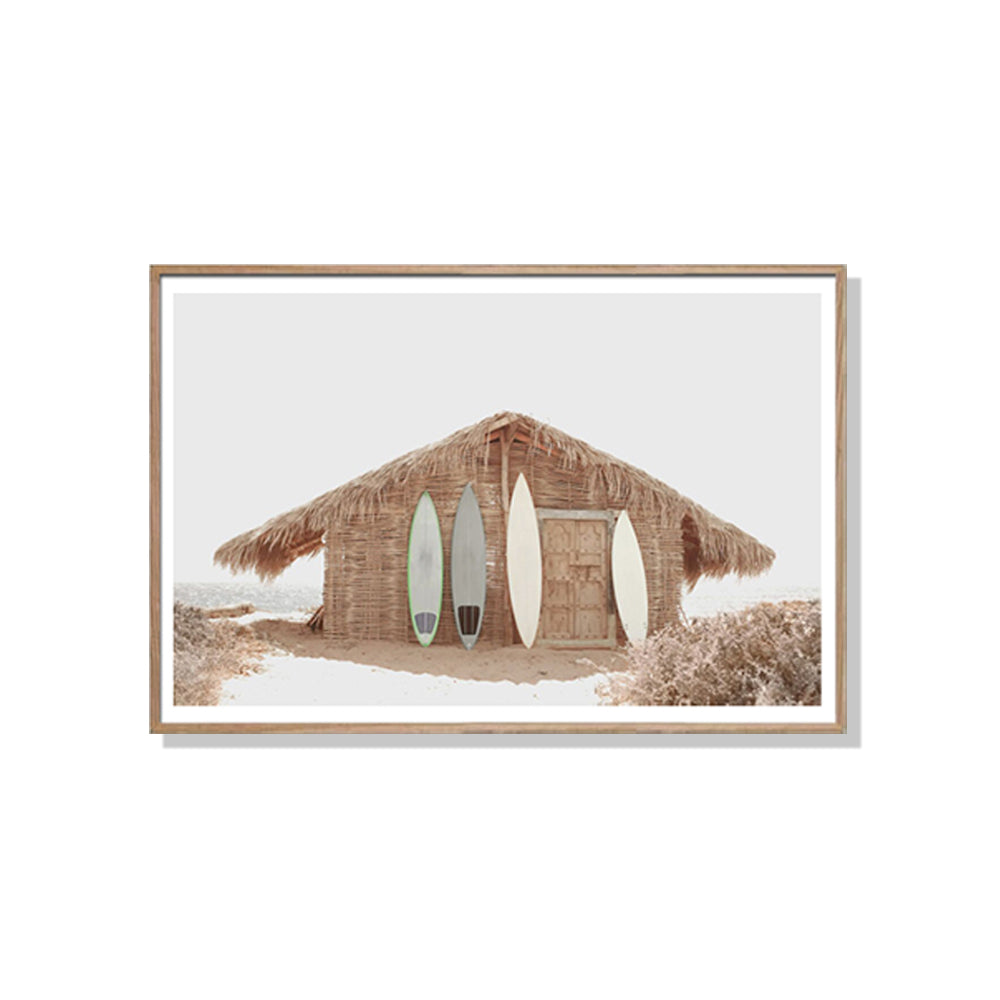 70cmx100cm Surf Cabin Wood Frame Canvas Wall Art-Home &amp; Garden &gt; Wall Art-PEROZ Accessories
