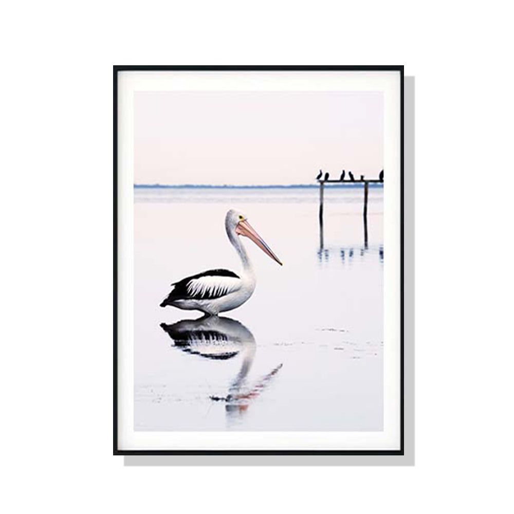 70cmx100cm Pelican Black Frame Canvas Wall Art-Home &amp; Garden &gt; Wall Art-PEROZ Accessories
