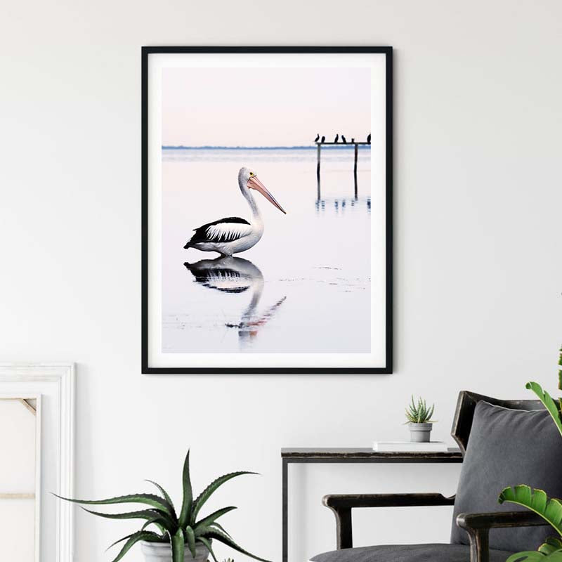 70cmx100cm Pelican Black Frame Canvas Wall Art-Home &amp; Garden &gt; Wall Art-PEROZ Accessories