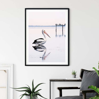 70cmx100cm Pelican Black Frame Canvas Wall Art-Home &amp; Garden &gt; Wall Art-PEROZ Accessories