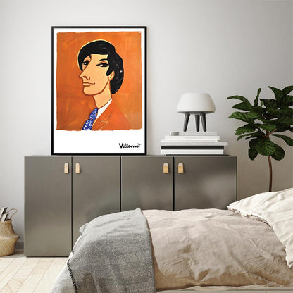 70cmx100cm Villemot 1971 Black Frame Canvas Wall Art-Home &amp; Garden &gt; Wall Art-PEROZ Accessories