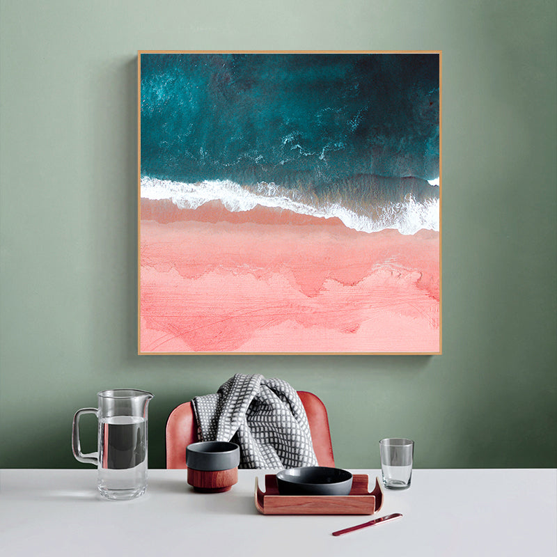 60cmx60cm Pink Sea Wood Frame Canvas Wall Art-Home &amp; Garden &gt; Wall Art-PEROZ Accessories