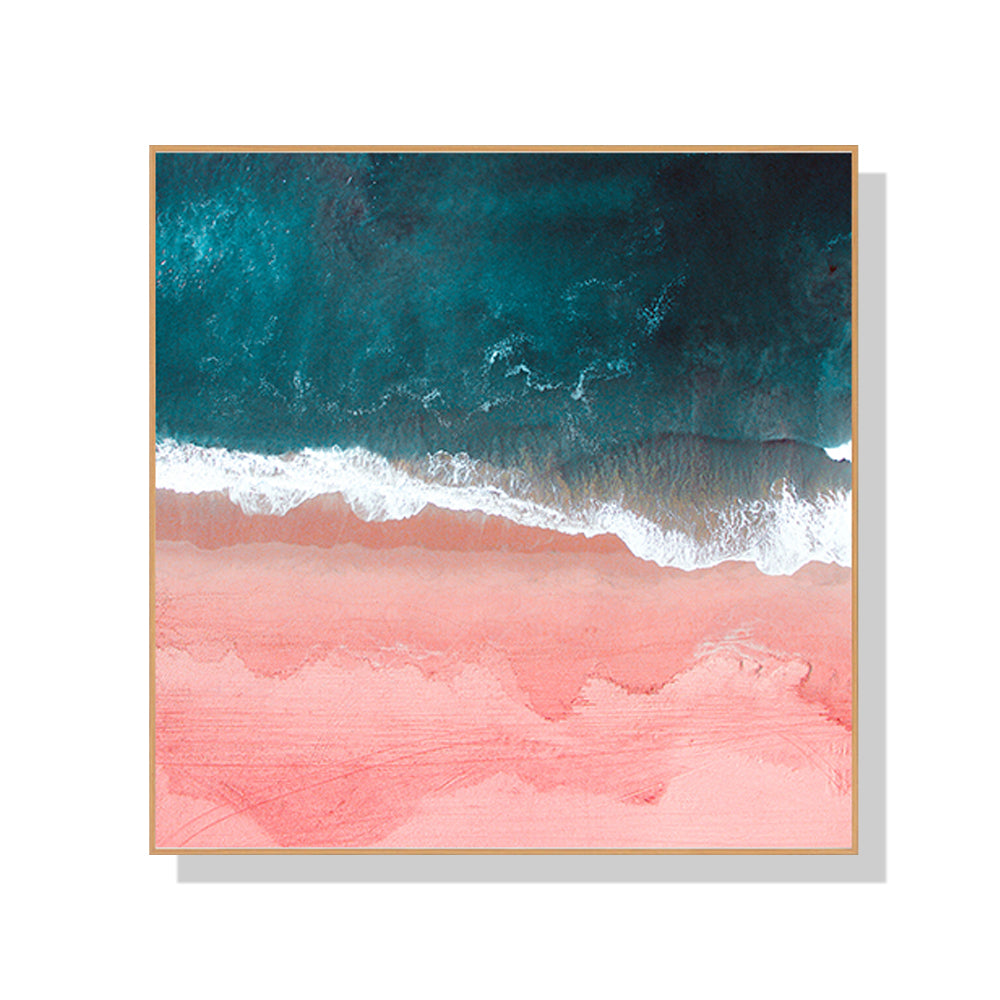 80cmx80cm Pink Sea Wood Frame Canvas Wall Art-Home &amp; Garden &gt; Wall Art-PEROZ Accessories