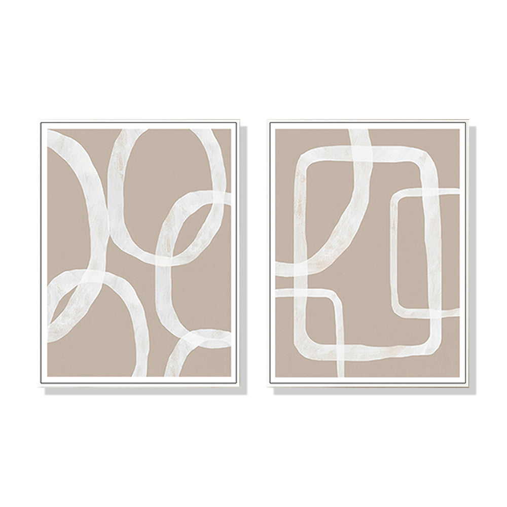70cmx100cm Abstract White Lines 2 Sets White Frame Canvas Wall Art-Home &amp; Garden &gt; Wall Art-PEROZ Accessories