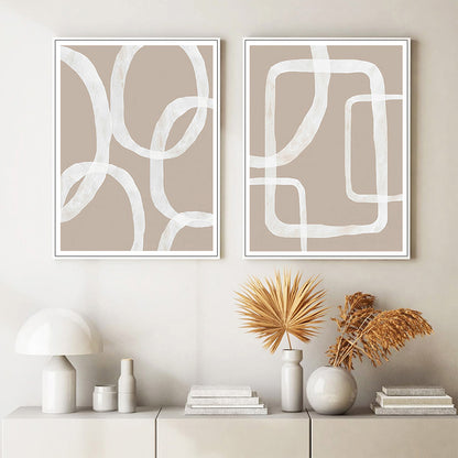 70cmx100cm Abstract White Lines 2 Sets White Frame Canvas Wall Art-Home &amp; Garden &gt; Wall Art-PEROZ Accessories