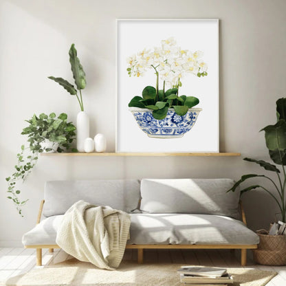 50cmx70cm Elegant Flower 2 Sets White Frame Canvas Wall Art-Home &amp; Garden &gt; Wall Art-PEROZ Accessories
