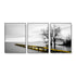 60cmx90cm Calm Lake Bridge Tree Scene 3 Sets Black Frame Canvas Wall Art-Home & Garden > Wall Art-PEROZ Accessories