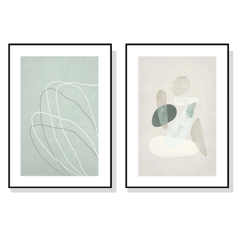 60cmx90cm Abstract body and lines 2 Sets Black Frame Canvas Wall Art-Home &amp; Garden &gt; Wall Art-PEROZ Accessories