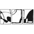 60cmx90cm Black and White 3 Sets Black Frame Canvas Wall Art-Home & Garden > Wall Art-PEROZ Accessories