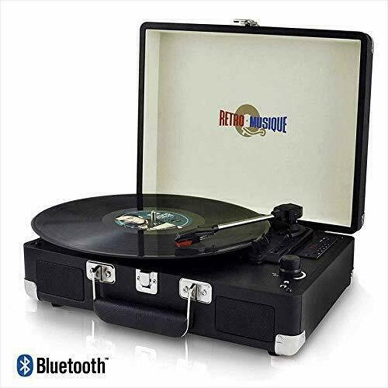 Suitcase Style Turntable Black - Retro Musique-Electronics &gt; Computer Accessories-PEROZ Accessories