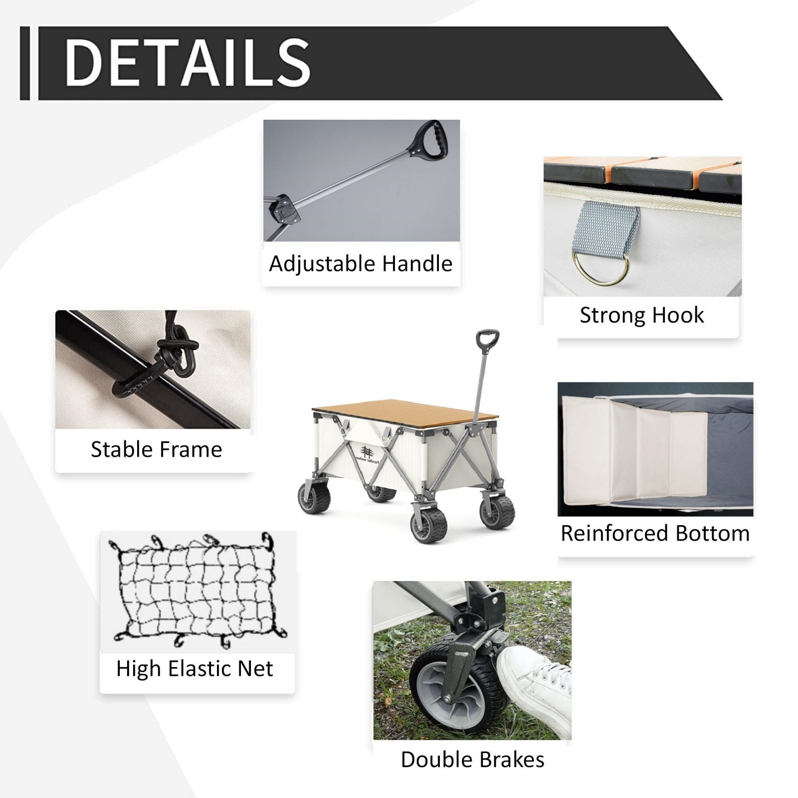 Folding Cart Small Khaki-Outdoor &gt; Picnic-PEROZ Accessories