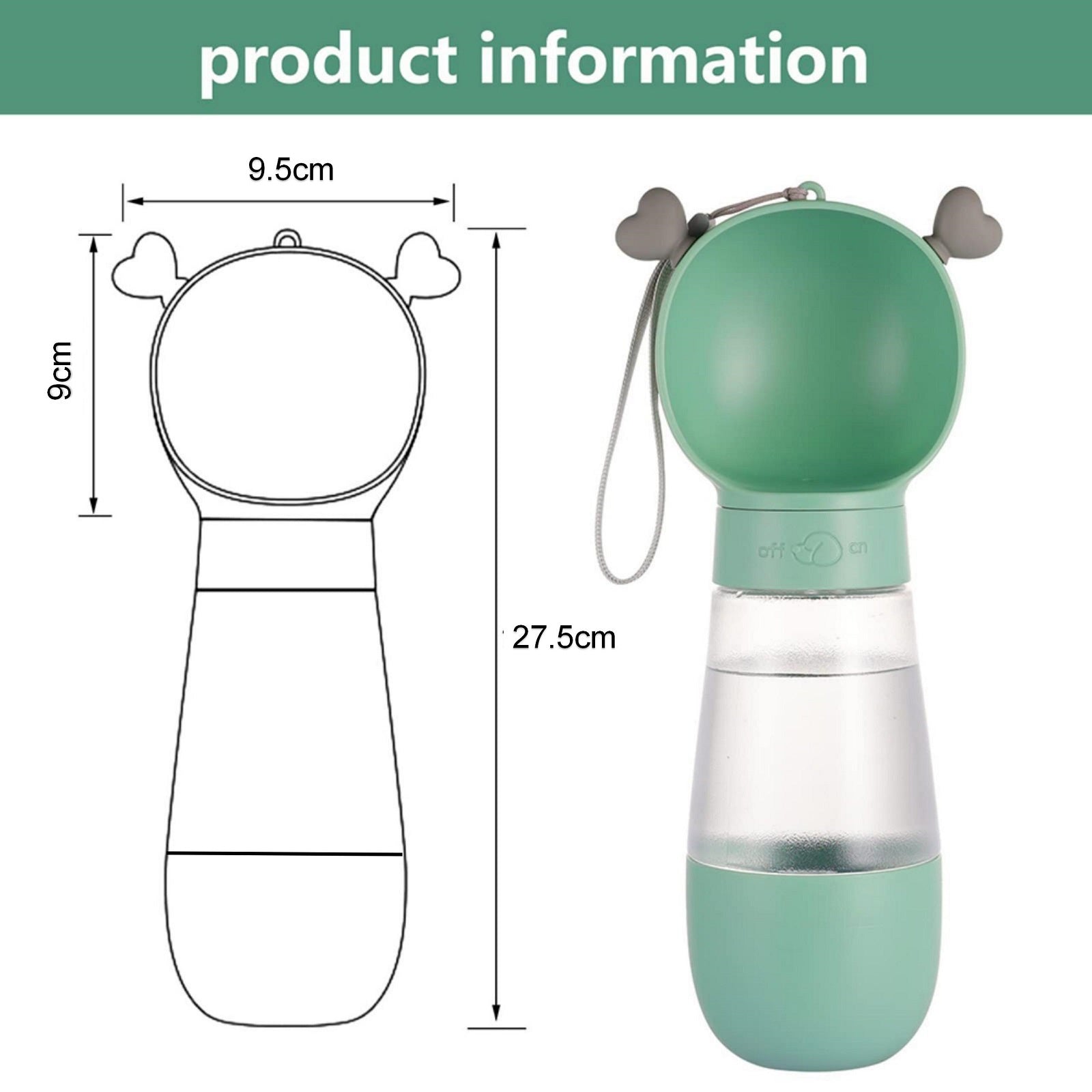 Portable Dog Water Bottle with Food Container Leak Proof Dog Water Dispenser(Pink)-Dog Water Bottles-PEROZ Accessories