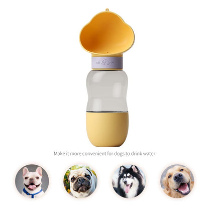Portable Dog Water Bottle with Food Container Leak Proof Dog Water Dispenser(White)-Dog Water Bottles-PEROZ Accessories