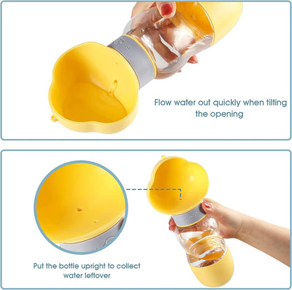 Portable Dog Water Bottle with Food Container Leak Proof Dog Water Dispenser(White)-Dog Water Bottles-PEROZ Accessories