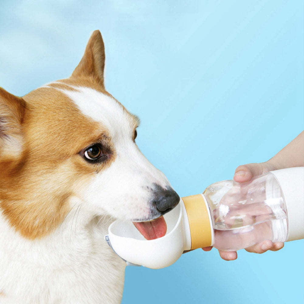Portable Dog Water Bottle with Food Container Leak Proof Dog Water Dispenser(White)-Dog Water Bottles-PEROZ Accessories